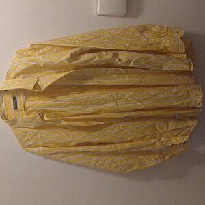 Canali Yellow Striped Dress Shirt